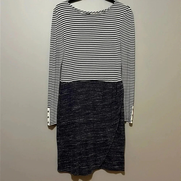 Dolan Left Coast Collection | Mixed Stripes mini knit dress women size S office - Picture 8 of 8